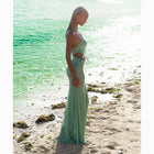 Aqua butterfly mesh dress