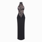 Black halter neck lace dress