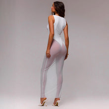 White scoop mesh dress