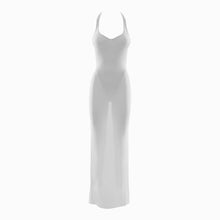 White scoop mesh dress