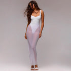 White scoop mesh dress
