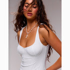 White scoop mesh dress