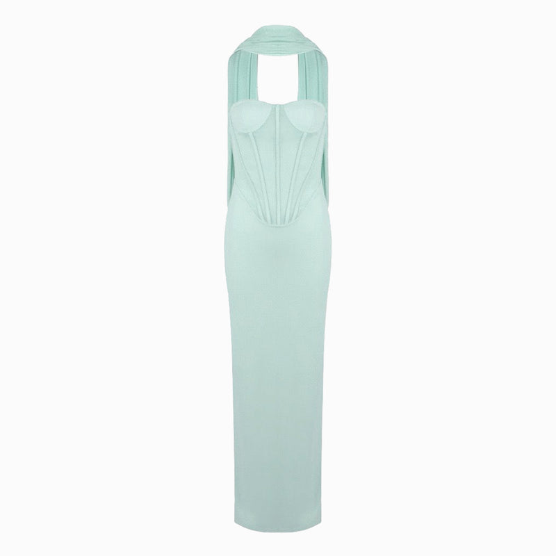 Powder blue bustier dress