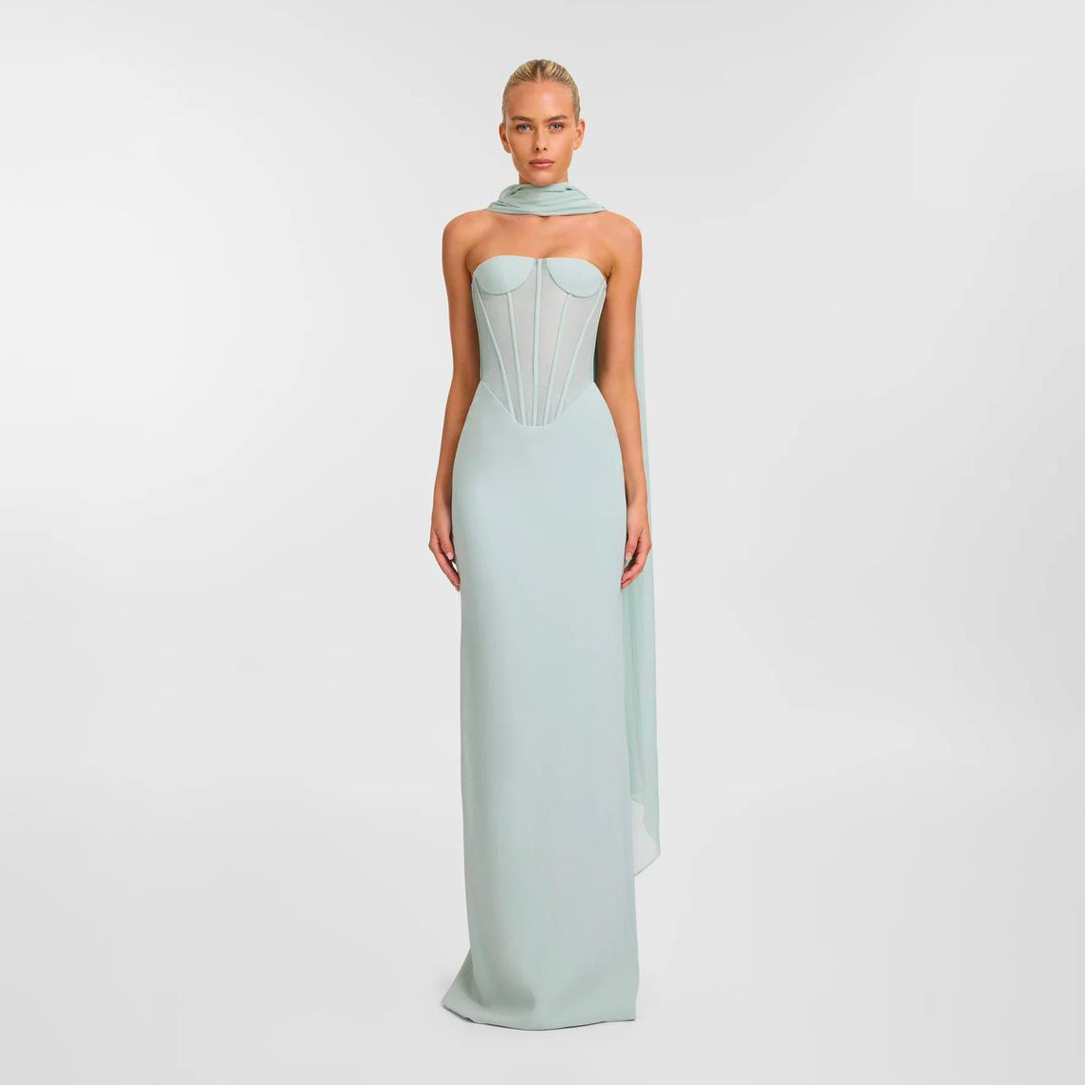 Powder blue bustier dress
