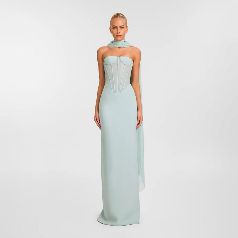 Powder blue bustier dress