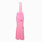 Pink V neck printed jersey dress