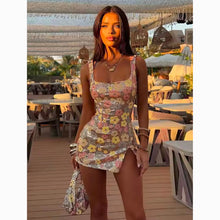 Rosè flowers sequins mini dress