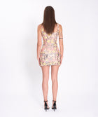 Rosè flowers sequins mini dress