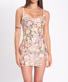 Rosè flowers sequins mini dress
