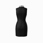Black high neck jewels mini dress