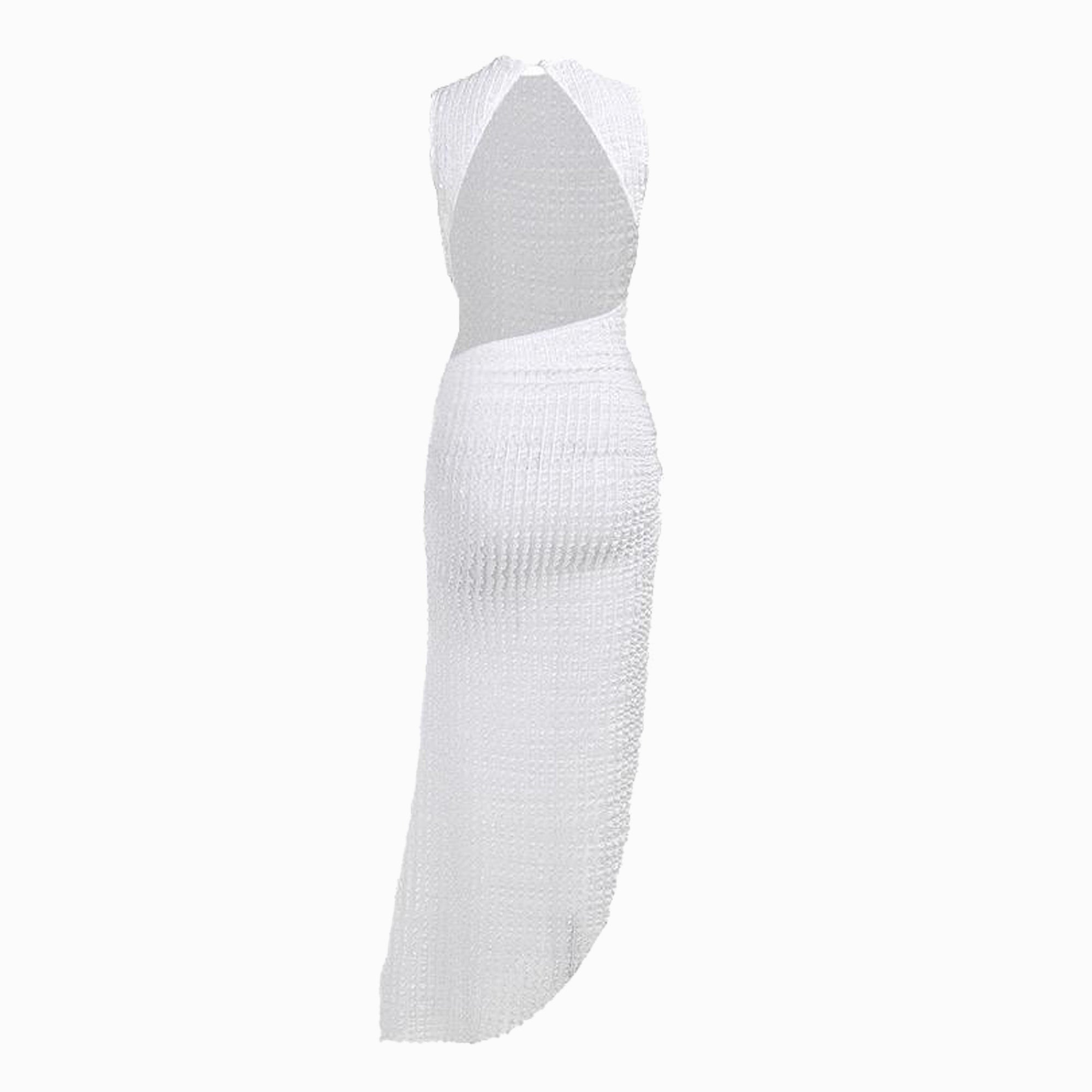 White ruches tulle dress