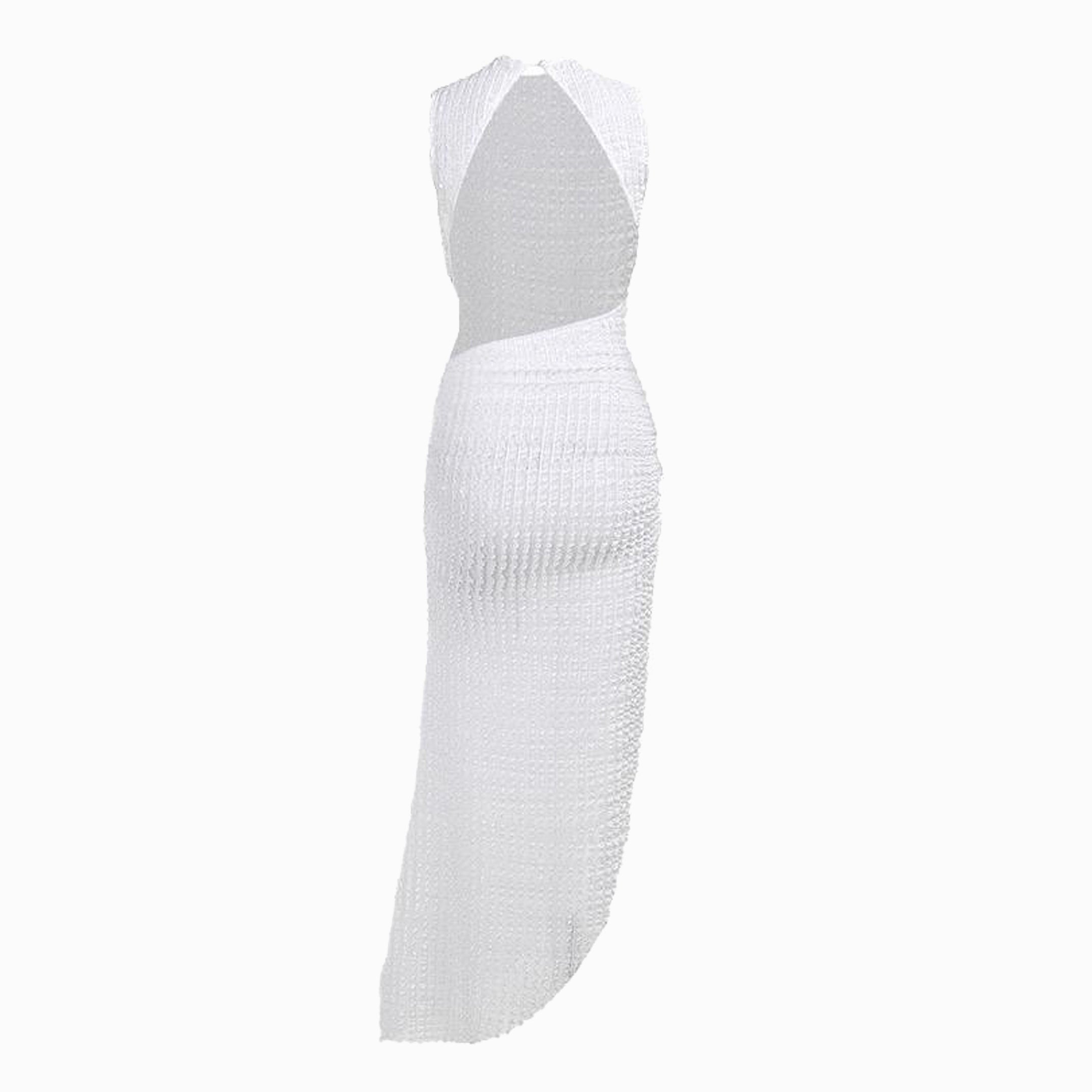 White ruches tulle dress