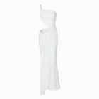 White draped jersey dress