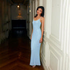 Lightblue crystals slip dress