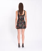 Black polygons sequins mini dress