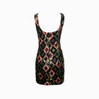 Black polygons sequins mini dress