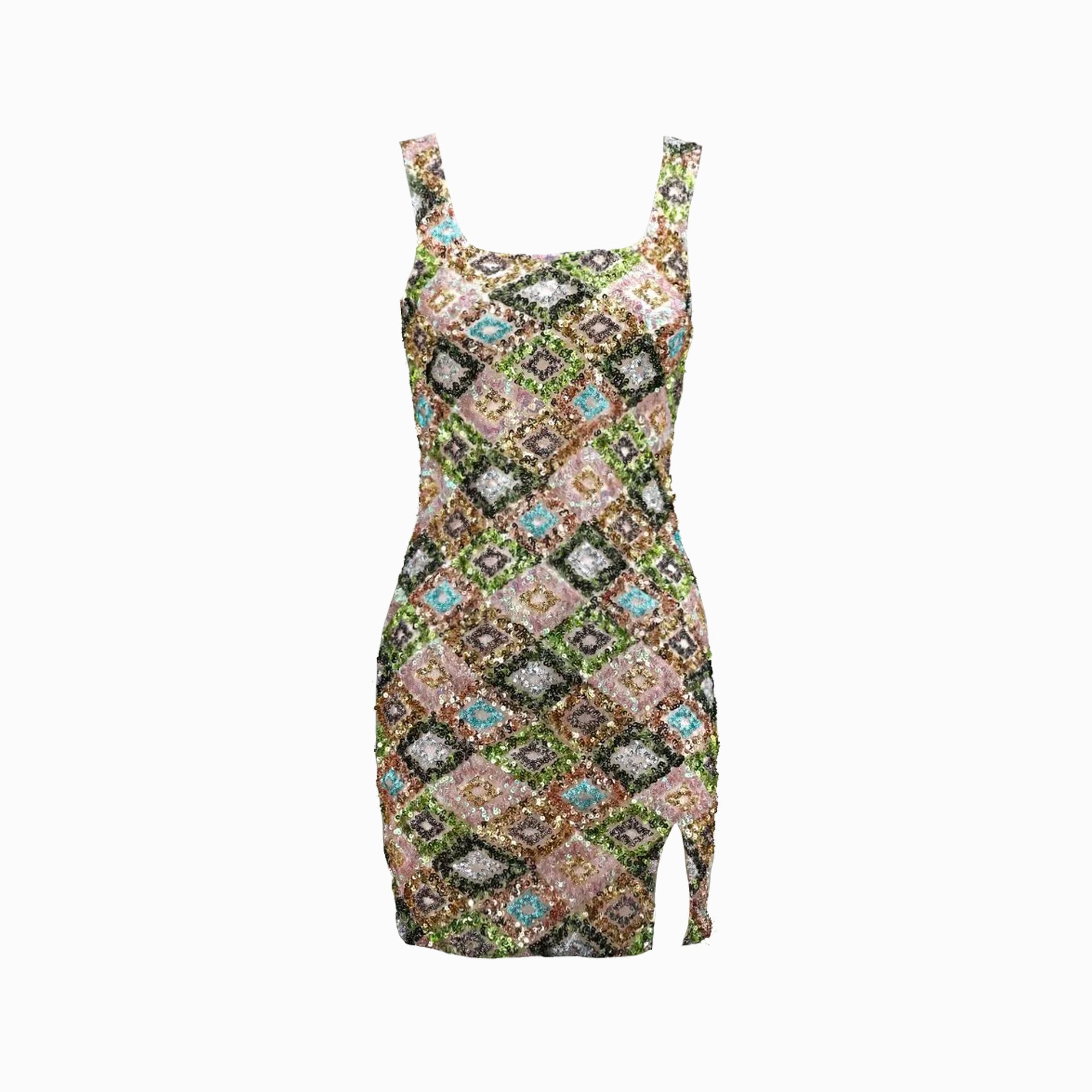 Polygons sequins mini dress