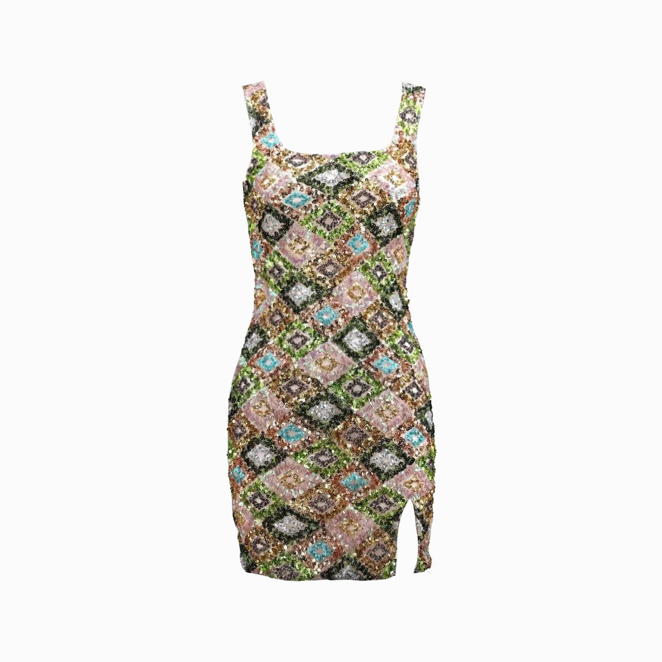 Polygons sequins mini dress