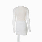 White lace long sleeves mini dress