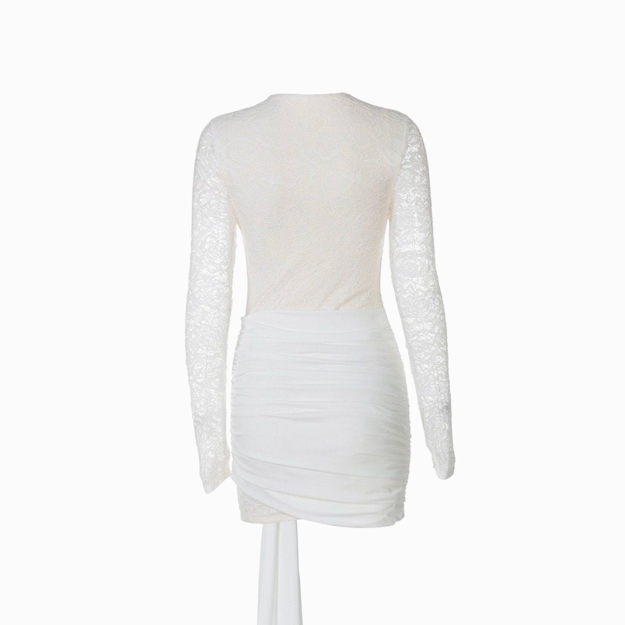 White lace long sleeves mini dress