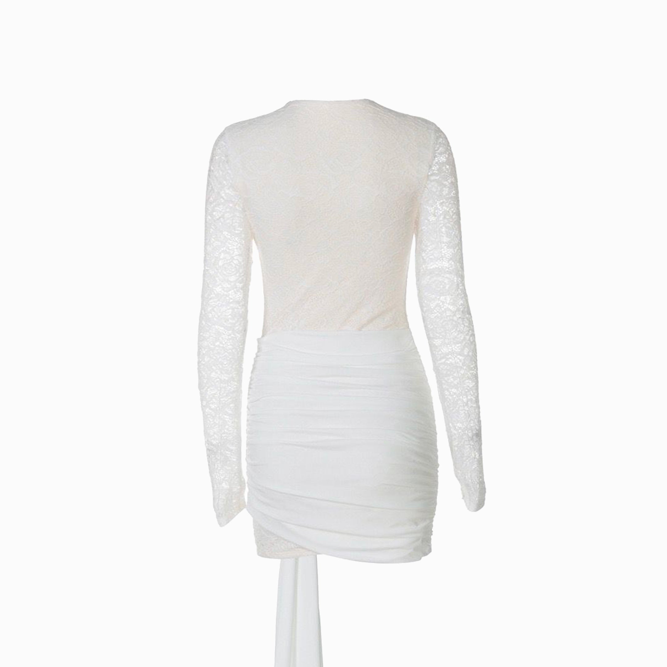 White lace long sleeves mini dress