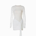 White lace long sleeves mini dress