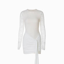 White lace long sleeves mini dress