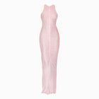 Pink crystals draped dress