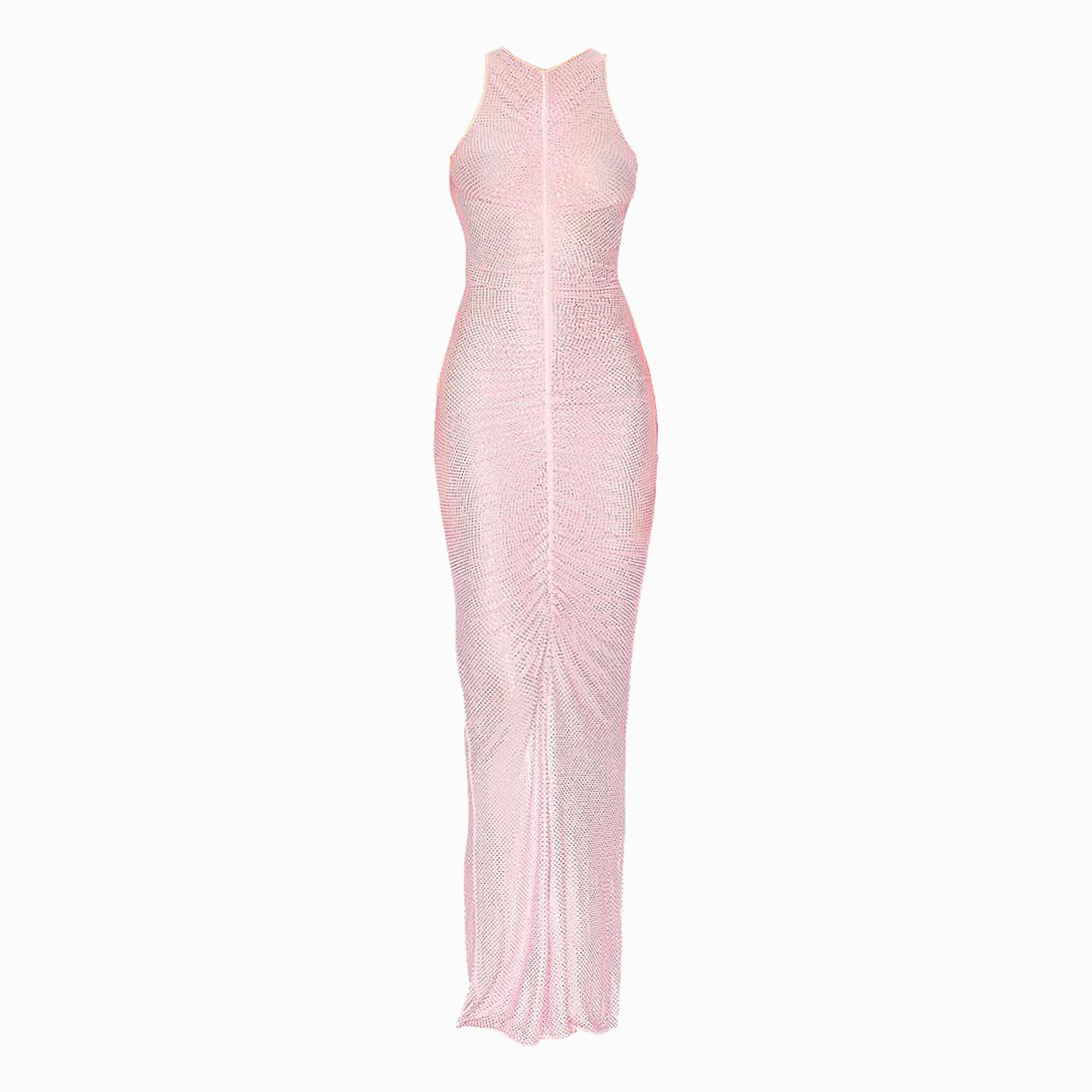 Pink crystals draped dress