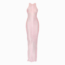 Pink crystals draped dress
