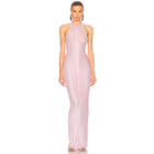 Pink crystals draped dress
