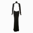 Black jersey draped dress