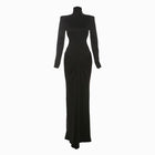 Black jersey draped dress