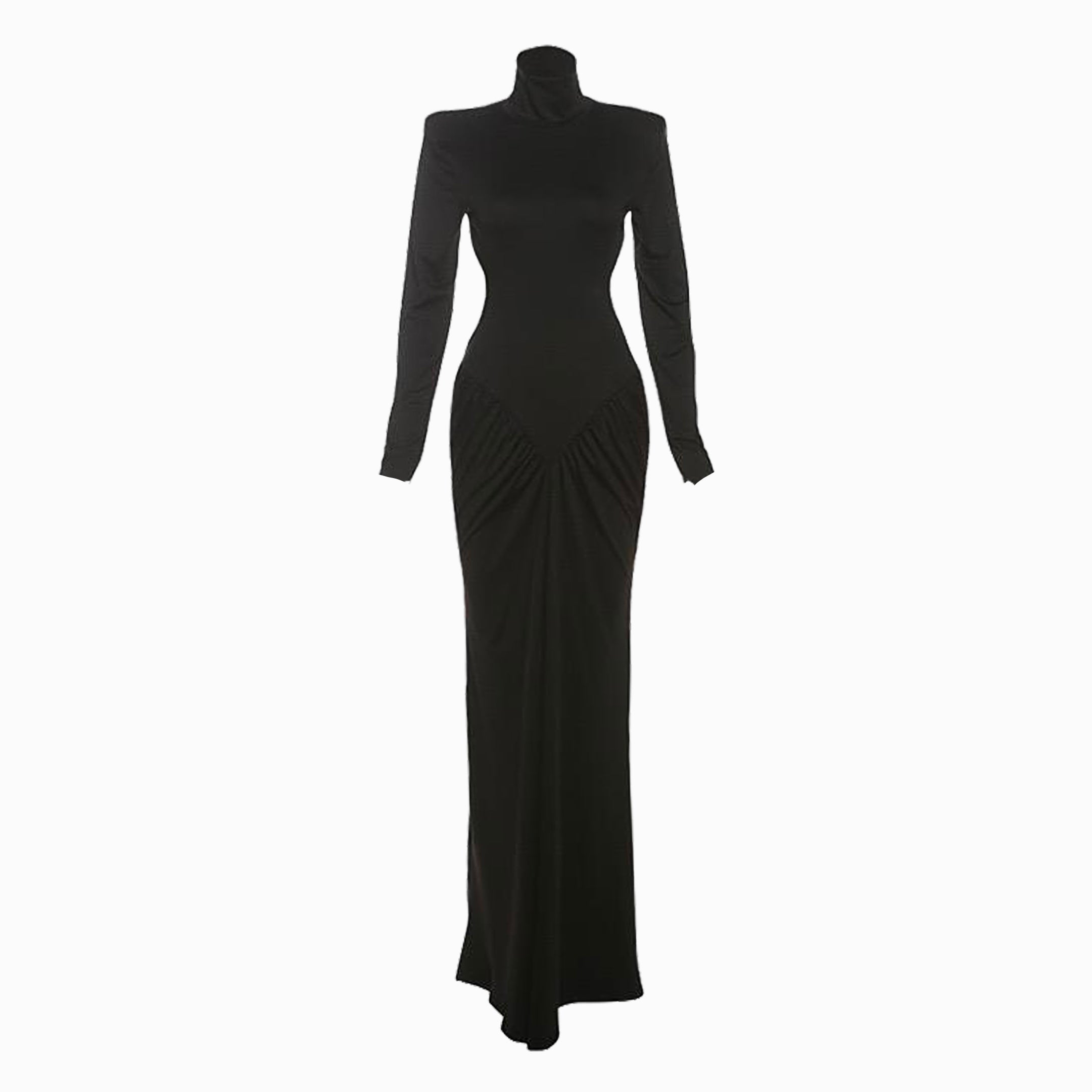 Black jersey draped dress