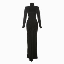Black jersey draped dress