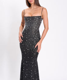 Black crystals strings dress