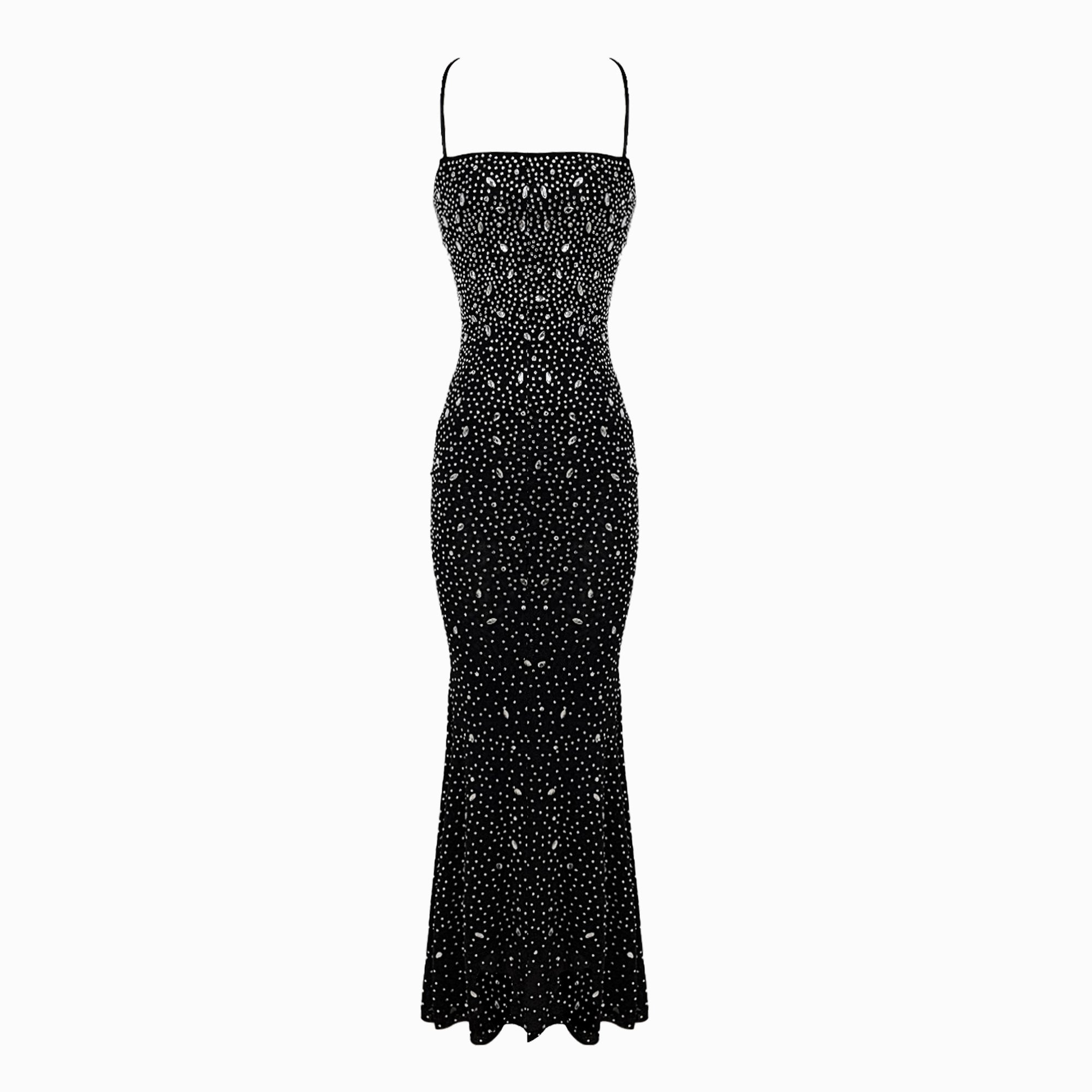 Black crystals strings dress