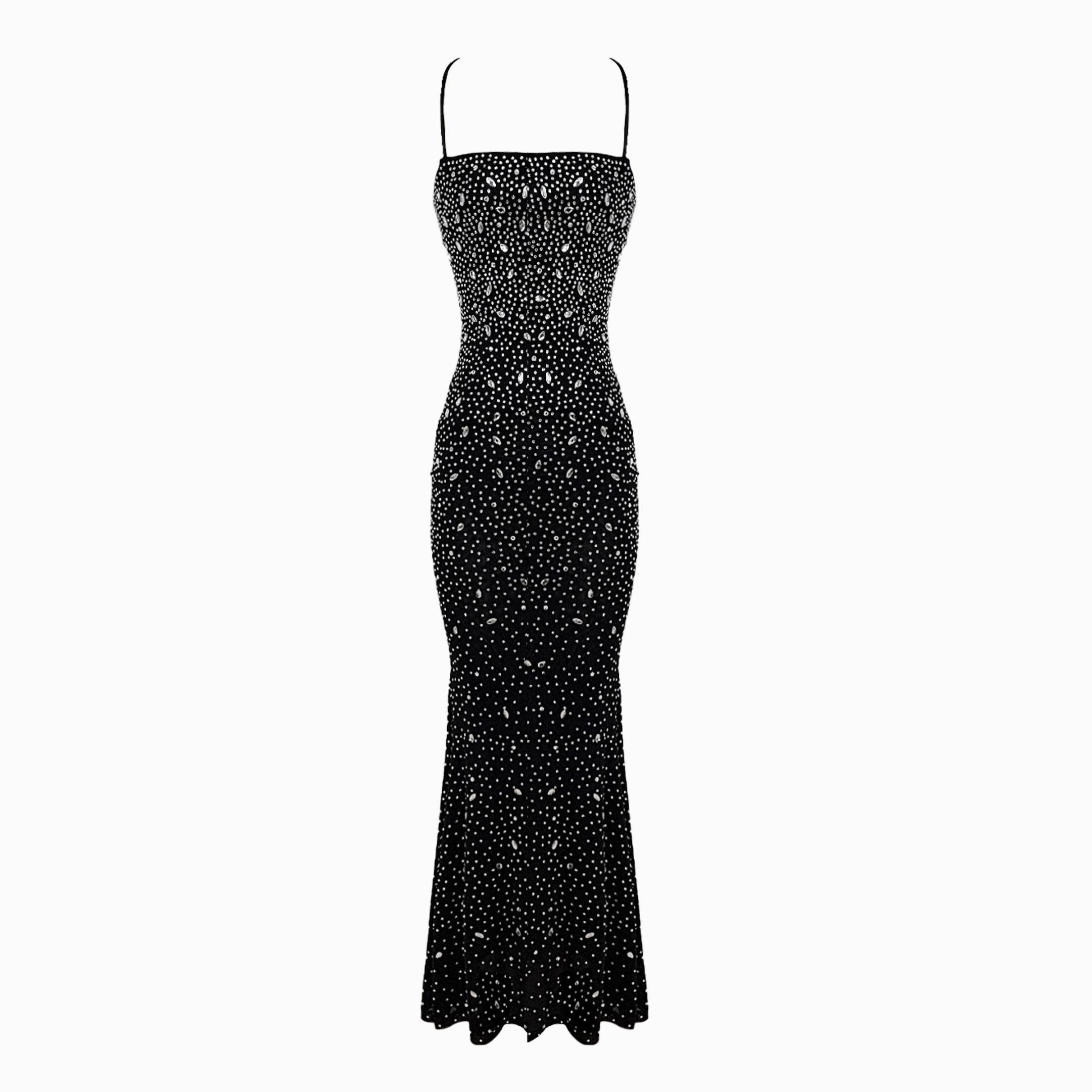Black crystals strings dress
