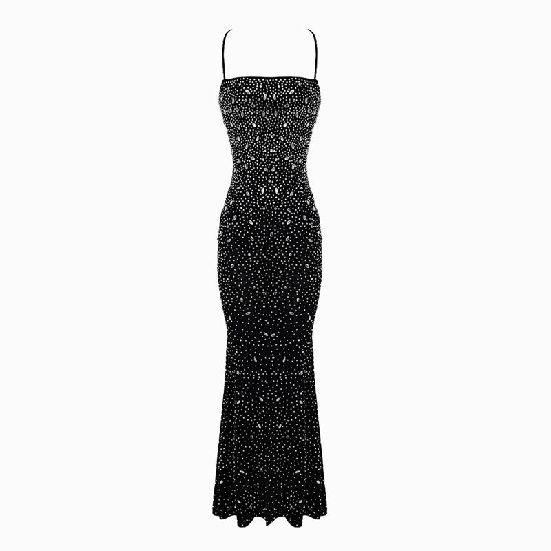 Black crystals strings dress