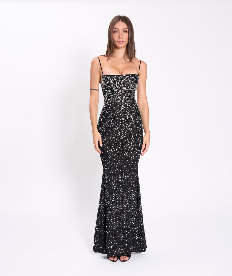 Black crystals strings dress