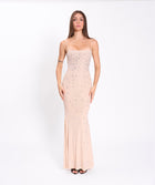 Nude crystals strings dress