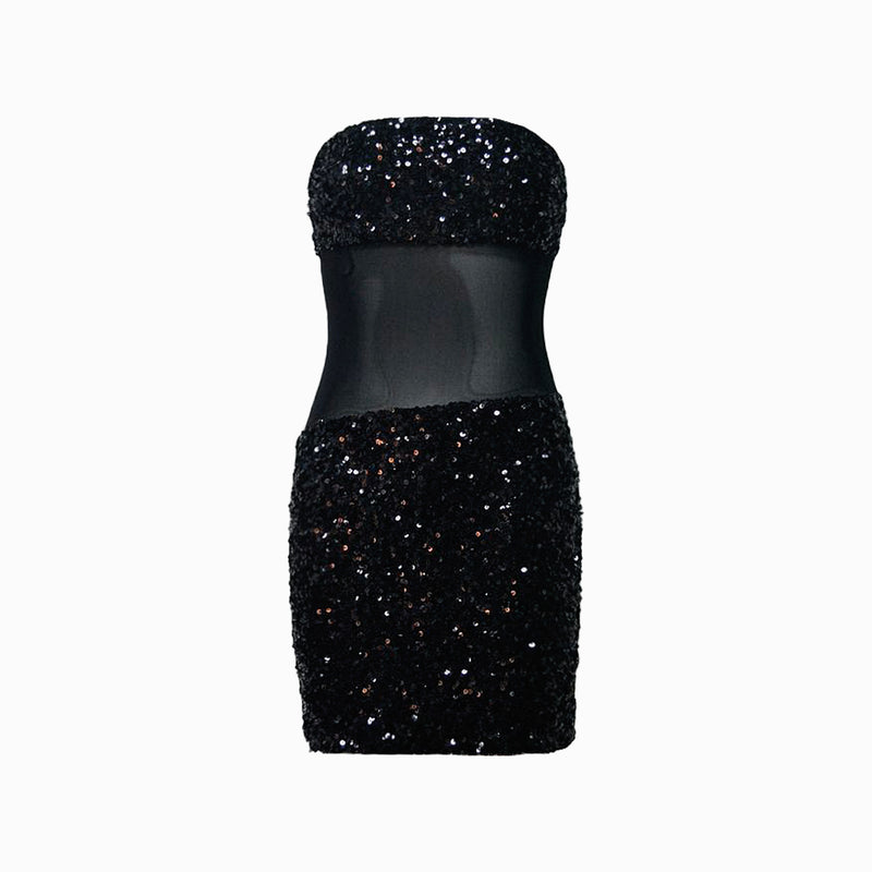 Black sequins mini dress