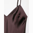 Chocolate silk satin slip mini dress