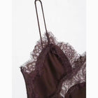 Chocolate silk satin slip mini dress