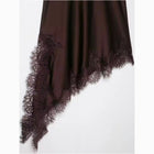 Chocolate silk satin slip mini dress