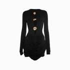 Black jewels jersey mini dress