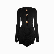 Black jewels jersey mini dress