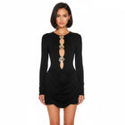 Black jewels jersey mini dress