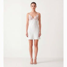 Mini abito lingerie bianco in pizzo e raso
