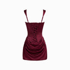 Mini abito burgundy con bustino in jersey